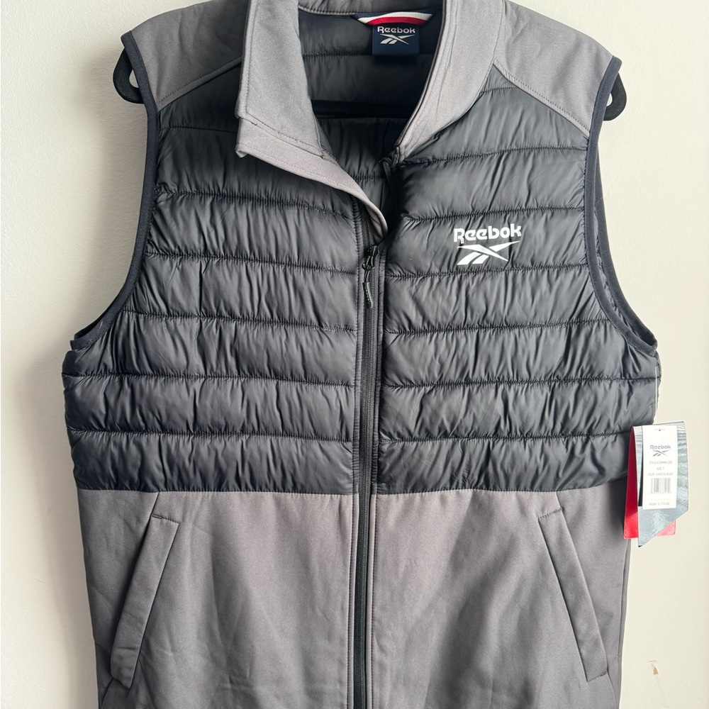 Reebok Men's Two-Tone Black and Gray Vest